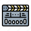 clapperboard, entertainment, movie, production, video 