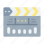 clapperboard, entertainment, movie, production, video 