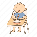 highchair, baby, feed, furniture, house 