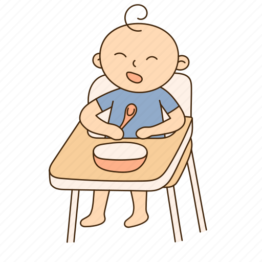 Highchair, baby, feed, furniture, house illustration - Download on Iconfinder
