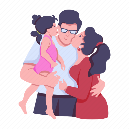 Family love, family bonding, happy family, parenting, family kiss icon - Download on Iconfinder