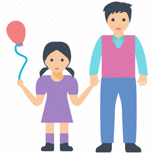 Balloon, child love, father love, play time, single parent icon - Download on Iconfinder
