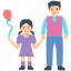 balloon, child love, father love, play time, single parent 