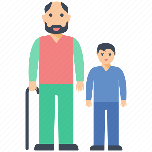 Grandfather love, grandson love, old age, two generations, young age icon - Download on Iconfinder
