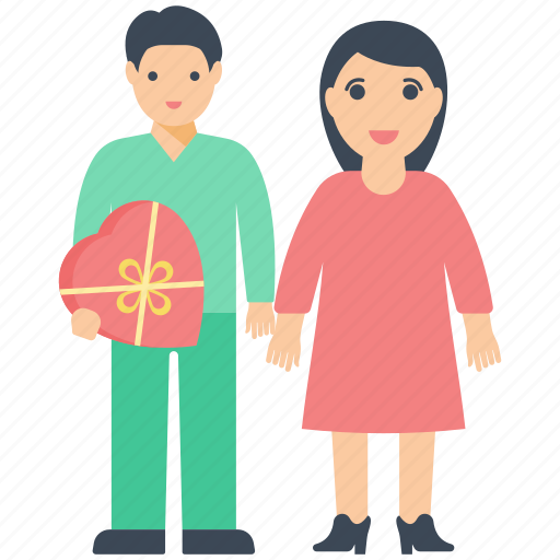 Couple goals, gift exchanging, happy couple, husband wife, partners icon - Download on Iconfinder