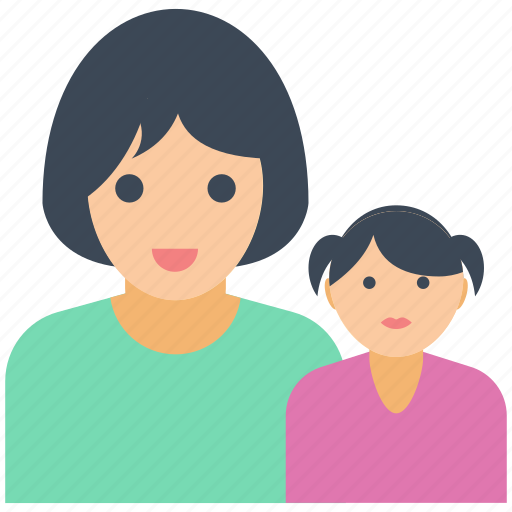 Daughter, mother care, mother love, single child, single parents icon - Download on Iconfinder