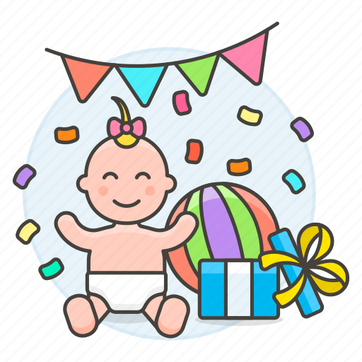 Baby, ball, banner, confetti, family, female, gift icon - Download on Iconfinder