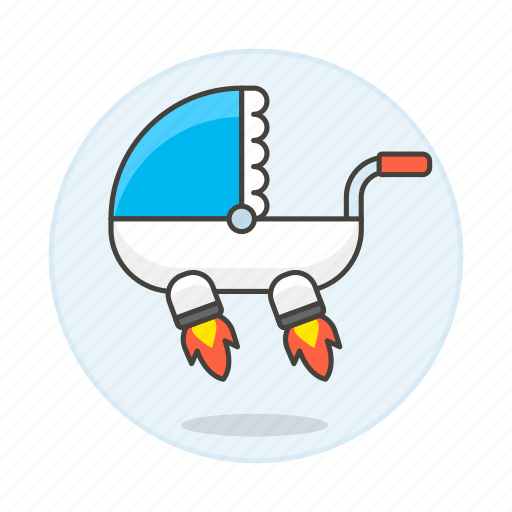 Baby, carriage, family, futuristic, pram, rocket, stroller icon - Download on Iconfinder