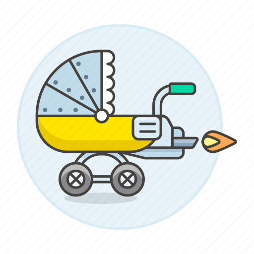 Baby, carriage, family, pram, rocket, steampunk, stroller icon - Download on Iconfinder