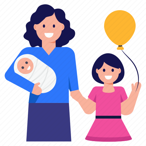 Mom, mother, mummy, motherhood, caring mother illustration - Download on Iconfinder
