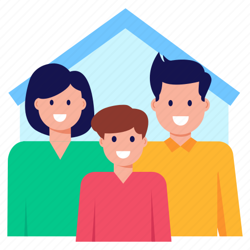 Happy family, mom dad, parents, parenthood, parentory illustration - Download on Iconfinder