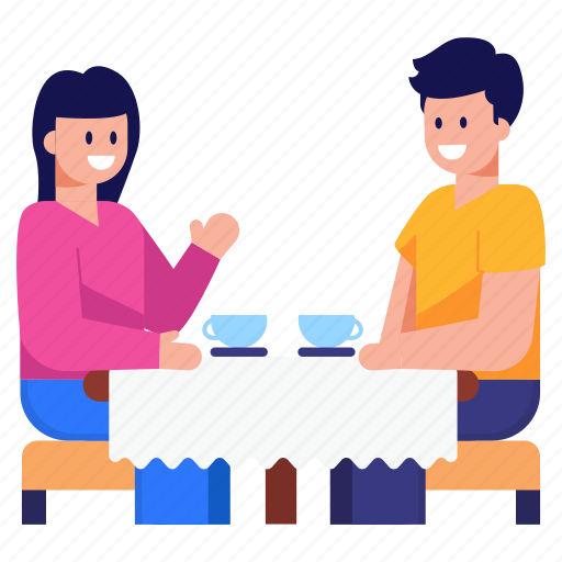 Couple, spouse, couple tea time, happy couple, life partners illustration - Download on Iconfinder