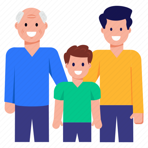 Family, avatars, persons, three generations, family members illustration - Download on Iconfinder