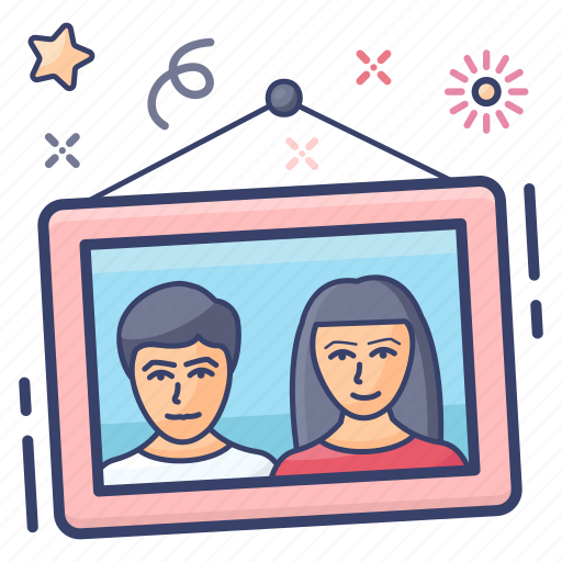 Couple photo, hanging photo, photo, photo frame, picture, portrait icon - Download on Iconfinder