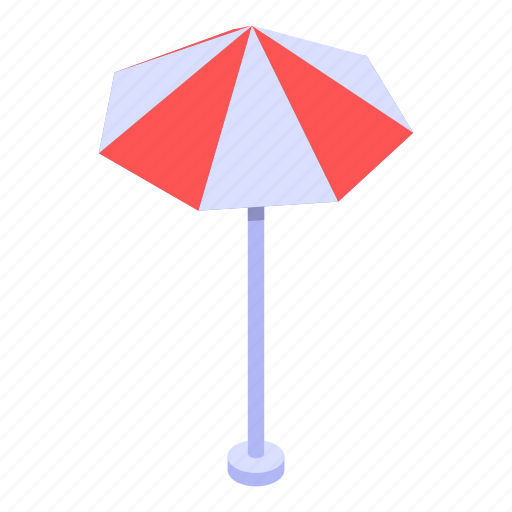 Beach, cartoon, isometric, spring, summer, sun, umbrella icon - Download on Iconfinder