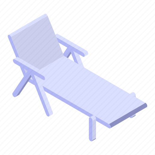 Beach, cartoon, chair, isometric, relaxation, summer, sun icon - Download on Iconfinder