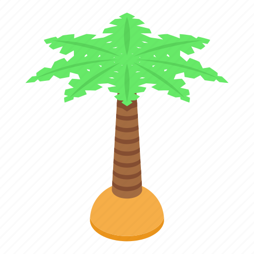 Beach, cartoon, fruit, isometric, palm, silhouette, tree icon - Download on Iconfinder