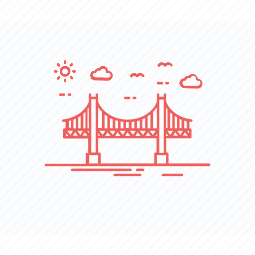 American landmark, golden gate, san-francisco bridge, suspension bridge, us landmark icon - Download on Iconfinder