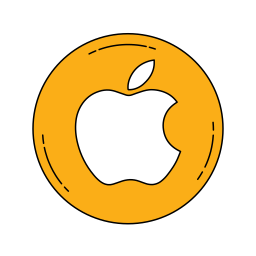 Apple, device, logo, mobile, orange, technology icon - Free download