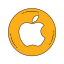 apple, device, logo, mobile, orange, technology 