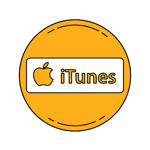 Apple, itunes, logo, orange icon - Free download