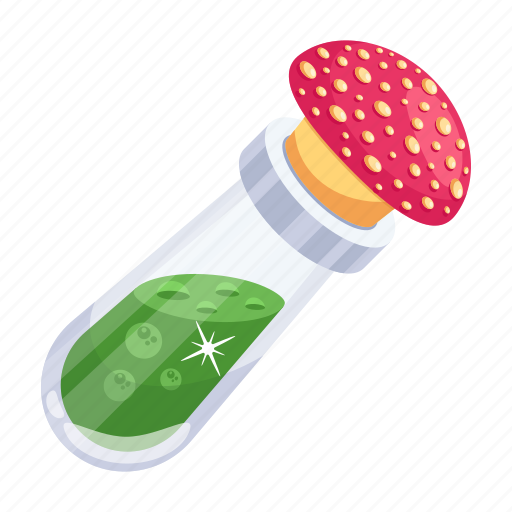 Mushroom, tube, liquid, potion, bottle, elixir, fantasy icon - Download on Iconfinder