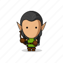 medieval, people, character, app, elf, bow, fantasy, game, archer, avatar, elves, mascot