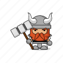 helmet, warrior, dwarf, people, armor, app, medieval, character, fantasy, game, person, avatar, axe, mascot 