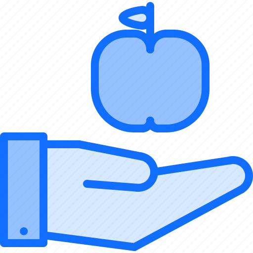 Apple, farm, farmer, garden, gardener, hand, support icon - Download on Iconfinder