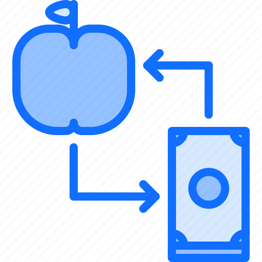 Apple, exchange, farm, farmer, garden, gardener, money icon - Download on Iconfinder