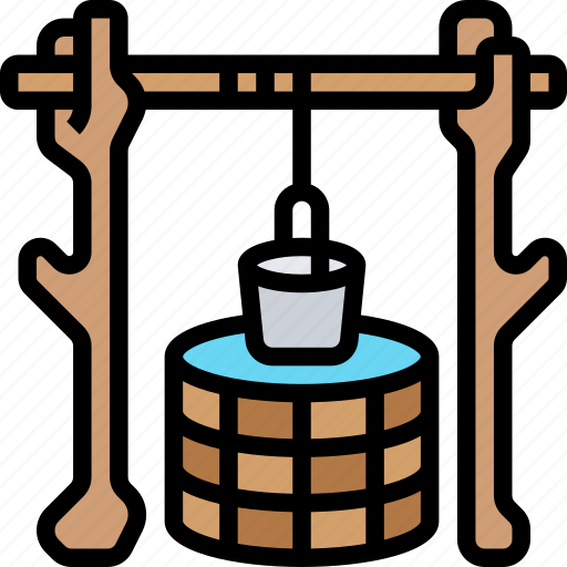 Well, water, bucket, countryside, vintage icon - Download on Iconfinder