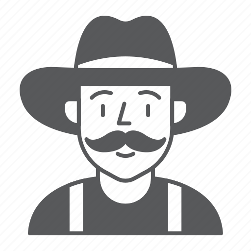 Farmer, farm, agriculture, man, person, cowboy, hat icon - Download on Iconfinder