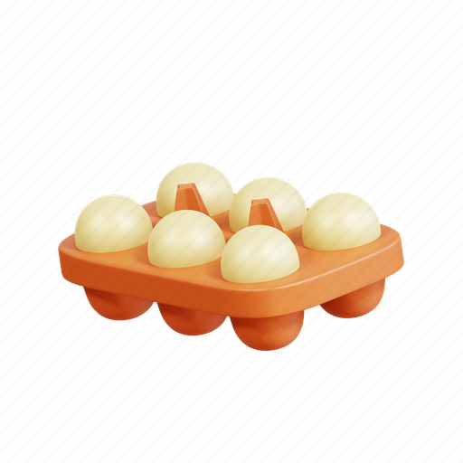 Egg, tray 3D illustration - Download on Iconfinder