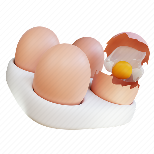 Egg, tray 3D illustration - Download on Iconfinder