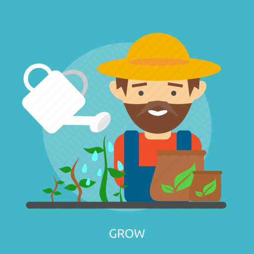 Farmer, flush, grow, manure, nature, sprout, straw icon - Download on Iconfinder