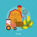 agriculture, cage, corn, harvest, store, tractors, windmills