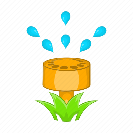Cartoon, garden, grass, spray, sprinkler, water, wet icon - Download on Iconfinder