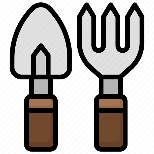 Rake, and, shovel, gardening, farming, agriculture, tools icon - Download on Iconfinder