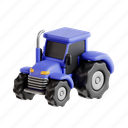 tractor, farming activity, 3d icon, 3d illustration, farming, agriculture, farm machinery, field equipment 