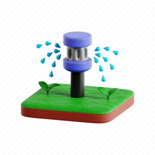 Sprinkler, farming activity, 3d icon, 3d illustration, farming, agriculture, irrigation system 3D illustration - Download on Iconfinder