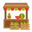farmer, market, stall, fruits, booth, shopping, vegetable 