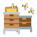 bee, hive, house, beehive, farm, apiary, frame