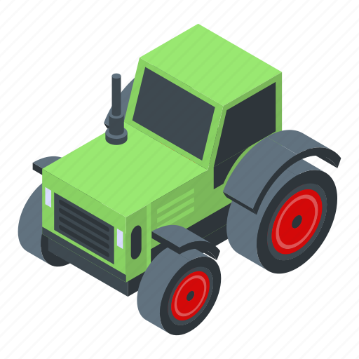 Cartoon, construction, green, isometric, nature, silhouette, tractor icon - Download on Iconfinder