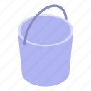 bucket, cartoon, isometric, metal, retro, texture, water