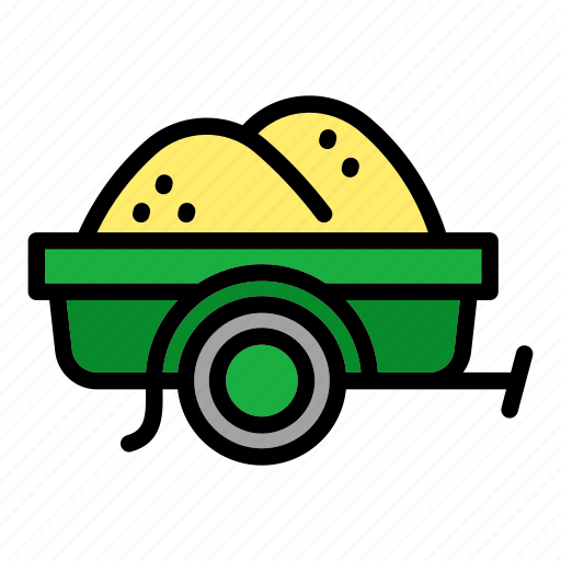 Business, car, farm, hand, retro, trailer icon - Download on Iconfinder