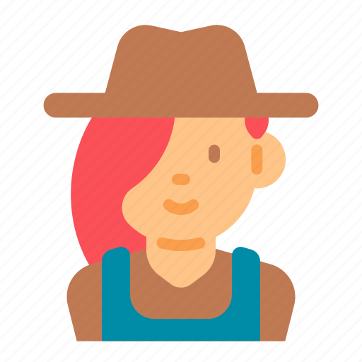 Farm, farming, farmer, woman, worker, female, portrait icon - Download on Iconfinder