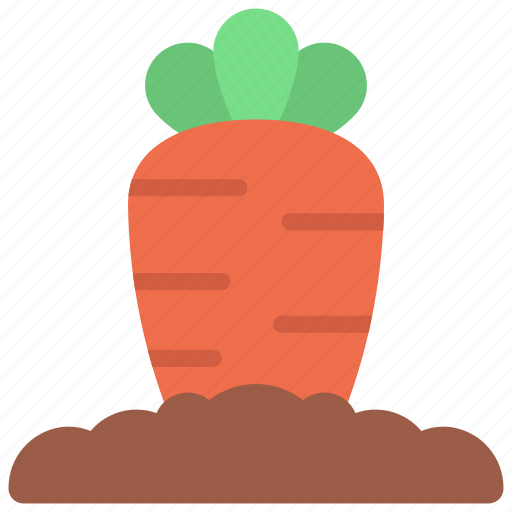Carrot, in, ground, agriculture, growing, vegetables icon - Download on Iconfinder