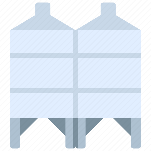 Two, silos, agriculture, farm, silo icon - Download on Iconfinder