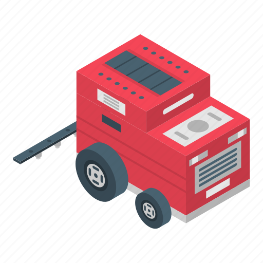 Car, cartoon, farm, isometric, red, robot, tractor icon - Download on Iconfinder