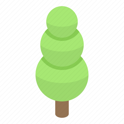 Cartoon, green, house, isometric, park, silhouette, tree icon - Download on Iconfinder